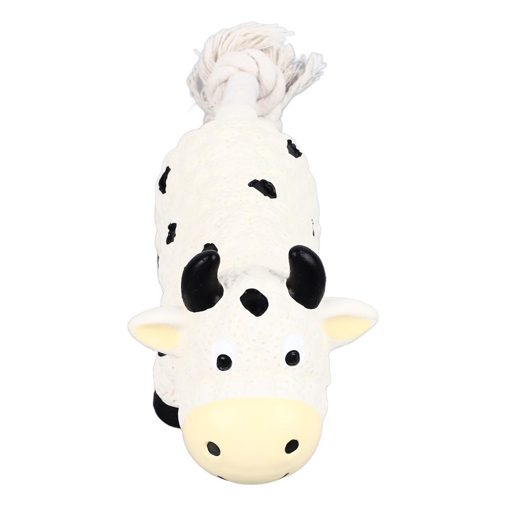 Latex Dog Toy Squeaky Soft Interactive Unique Shape Puppy Chewing Toy for Indoor Small Medium Dogs Cow