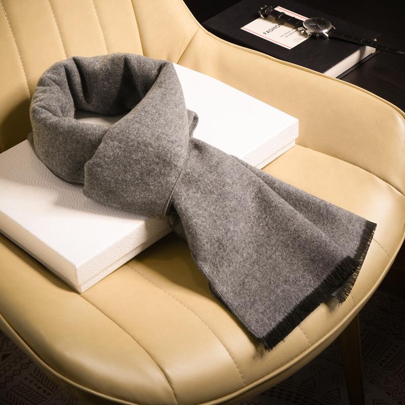 Red wool scarf men's fashion versatile high-end plaid winter dad old man trend scarf
