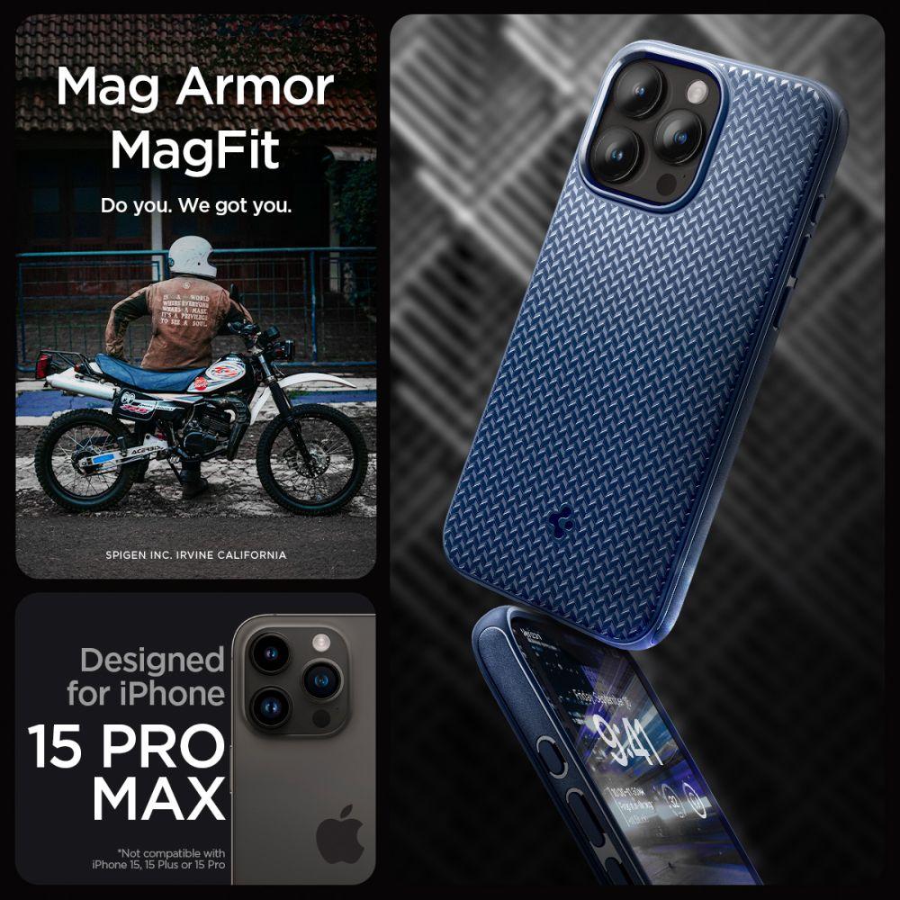 Spigen Mag Armor Magsafe Iphone 15 Pro Max Navy Blue