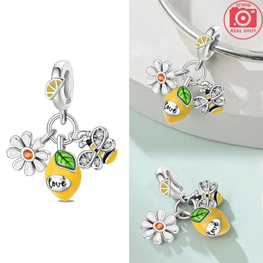 Exquisite Original Copper Strawberry Cherry Apple Avocado Fruit Charms Bead Fit Diy Bracelet Birthday Jewelry Fine Gift