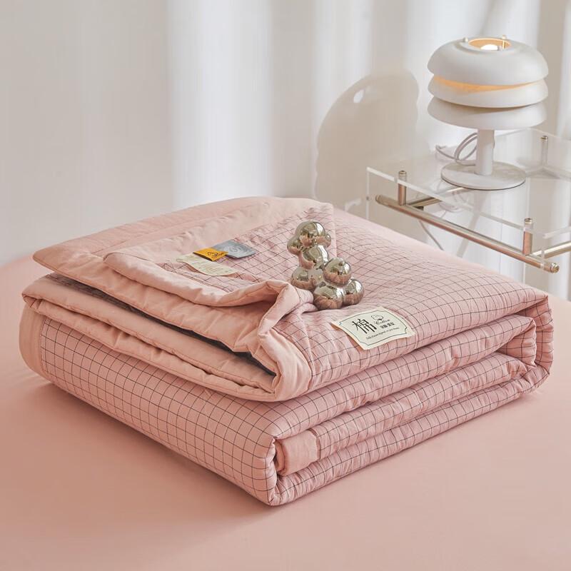 

Muji Pure Cotton Small Pink Grid Summer Quilt