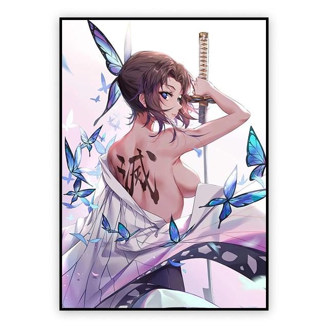 

Demon Slayer аниме постер Kochou Shinobu холст картина детская комната настенное художественное украшение фрески для современного домашнего декора подарки 21cm×30cm NoFrame