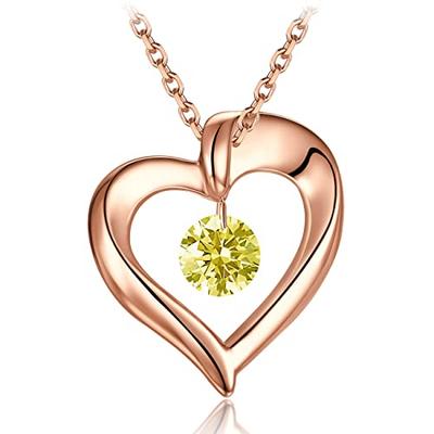 [Takeda Jewelry] November Birthstone Citrine Necklace, Laser-Hole Hole, No Prongs, Realized with Advanced Technology, Highest Quality Zirconia, Births