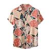 Men's Lapel Fashion Short Sleeve Casual Printed Shirt Men's Casual Versatile