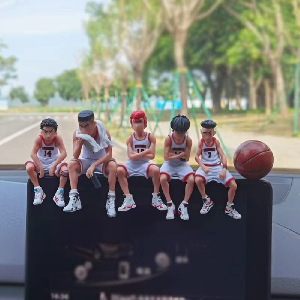 Slam Dunk Figure: Sakuragi Flower Road, Miyagi Ryota, Rukawa Kaede, Model Toy, Car Decoration, Anime Doll (White)