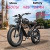 E-bikeK7, Adult Electric Bicycle 1500W 48V 23AH, Mountain Electric Bicycle 20 Inch Fat Tire Outdoor Entertainment Off-road Electric Bicycle