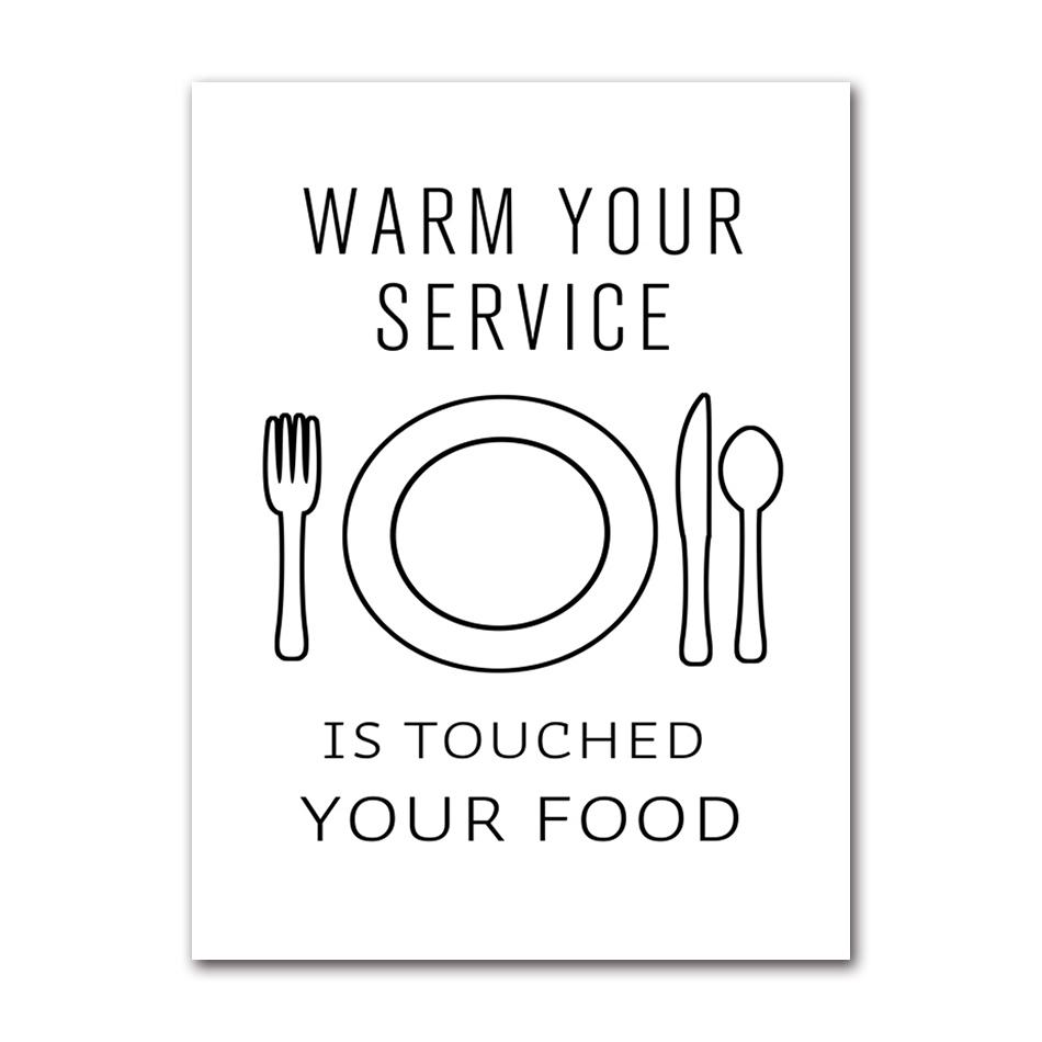 Life Minimalist Poster Picture For Kitchen Home Deco Nordic Wall Art Canvas Print Black And White Cartoon Painting Pop Tableware