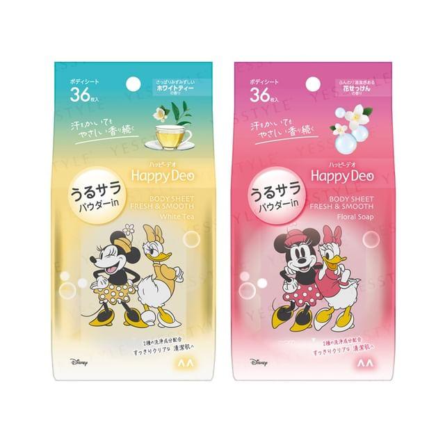 Mandom - Happy Deo Body Sheet Fresh & Smooth White Tea - 36 pcs