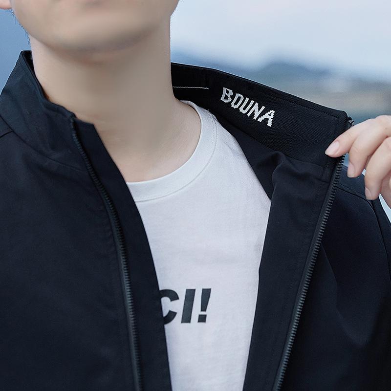 Large Size Men's Coat Spring and Autumn Jacket Men's Casual Simple Thin Coat Middle-aged Baseball Collar Men's Clothing Versatile Trend