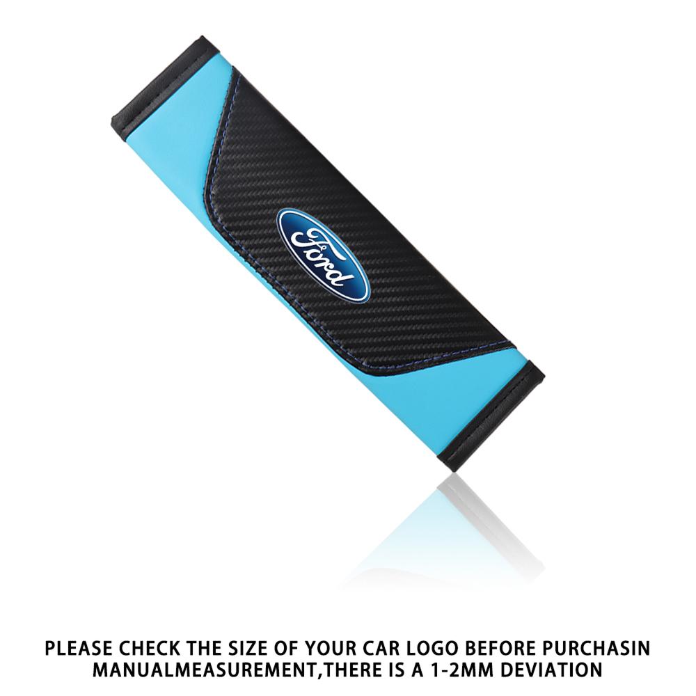PU Leather Car Seat Belt Cover Shoulder Protection H4 Pad Accessories For Ford Focus Fiesta Mustang Mondeo Fusion Kuga Wheel Hubcap