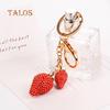 Women Fashion Strawberry Fruit Keychain Key Ring Bag Hanging Ornament Pendant Suspension Trinket
