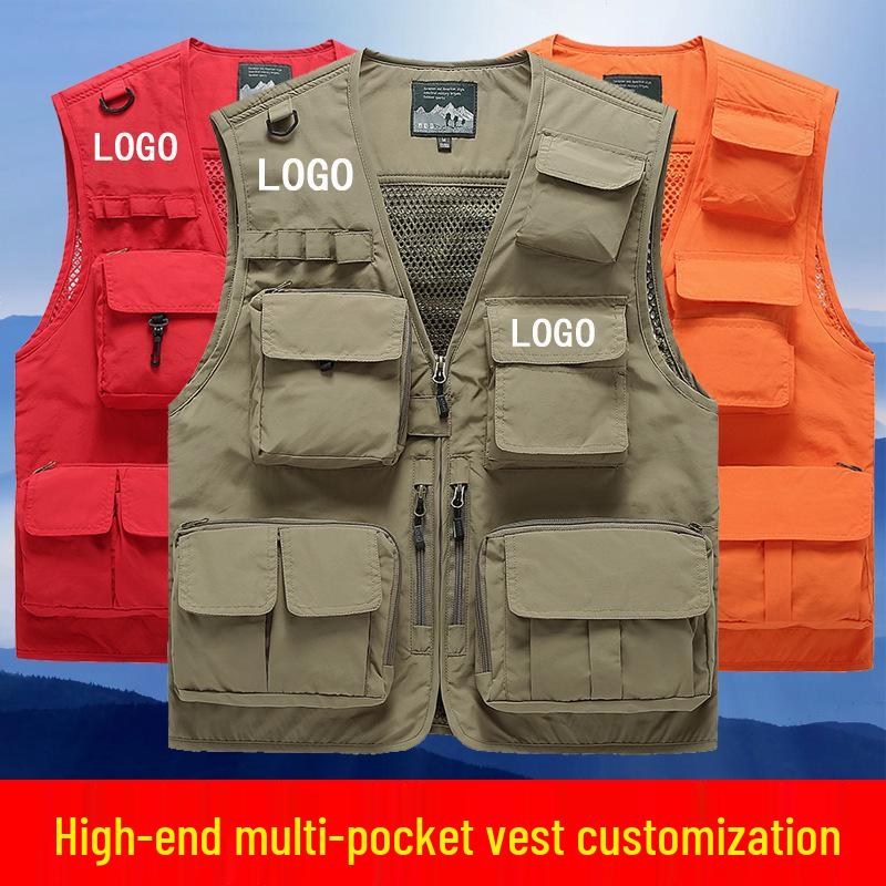 Men's Quick-Dry Multi-Pocket Vest for Fishing, Outdoor Work, Photography, and More - Plus Size Available