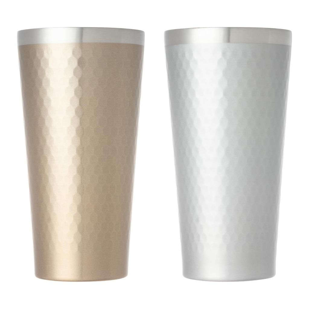 Maebata Luxe Pair Thermo Gold 64154 Tumblers, & Silver, 400ml,