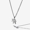 Rush Off Surgical Steel Weed Pendant Chain Necklace
