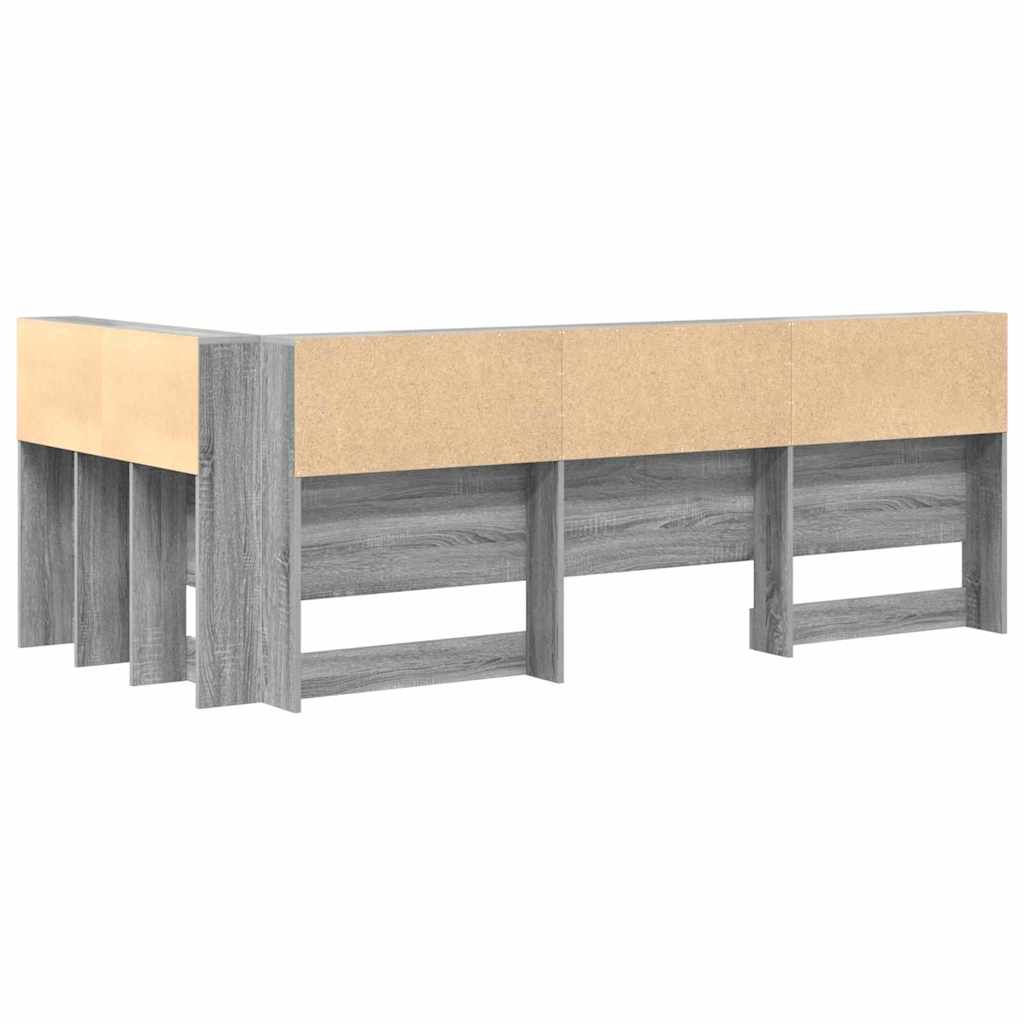 Storage Headboard Gray Sonoma 90 cm Particleboard