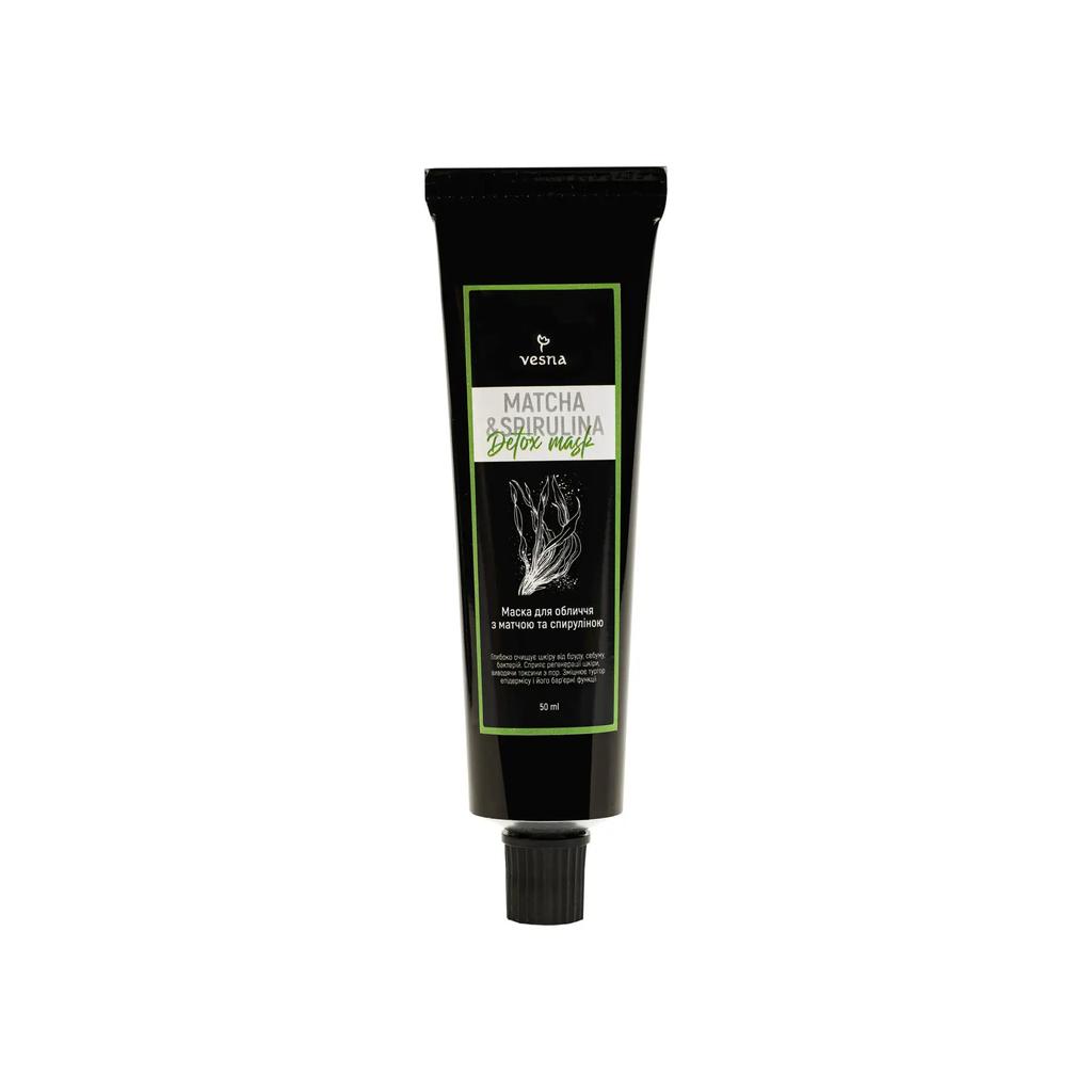 Masque visage détox au matcha et à la spiruline Vesna 50 ml