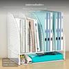 Metal Desktop document Organizer, Multicompartment Rack, Office Storage Shelf, Black/ivory,