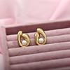Elegant Minimalist Teardrop Freshwater Pearl Earrings with S925 Silver Needle