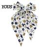 Bat Theme Hair Decoration Halloween Silky Satin Bows, Big Ribbon Bow Clips, Oversized Funny Holiday Clip Long Tail Barrettes, Cute Accessories