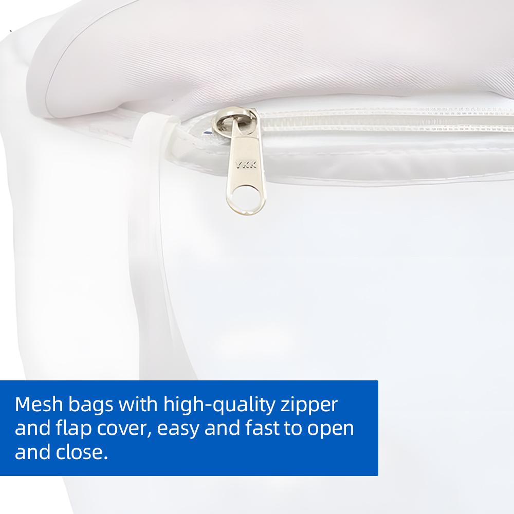 Multifunctional Mesh Laundry Bags with Zipper, 20 Gallon Plant Filter Nylon Bag, Travel Wash