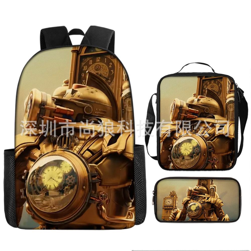 Titan Klok Man Schooltas Monitor Oorlogen Toilet Man Rugzak Tv Audio Man Rugzak Jongens Tas
