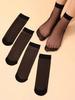 5 Pairs Transparent Breathable Ankle Socks For Women Daily Wear