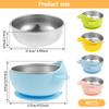 4 Pcs Baby Bowl Stainless Steel Toddler Bowls with Silicone Suction Cups Anti Scald Snack Container for Kids Baby Food Feeding