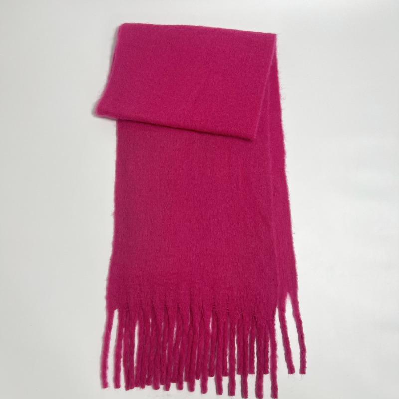 Versatile Mohair Solid Color Scarf Women's Winter Thickening Simple Warmth Enlarged Shawl Scarf