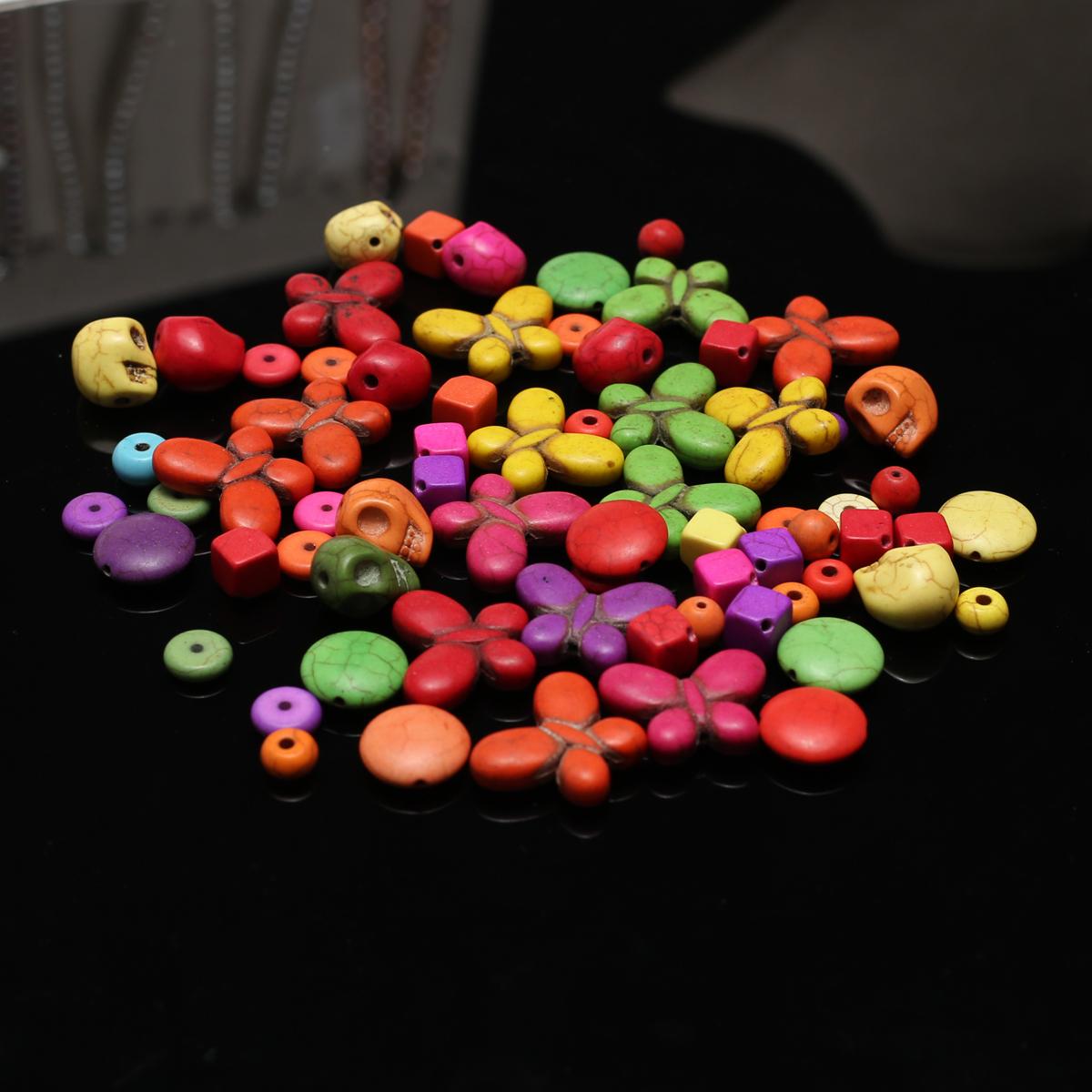 100 шт./упак. цветные синтетические бирюзовые бусины — фото 4