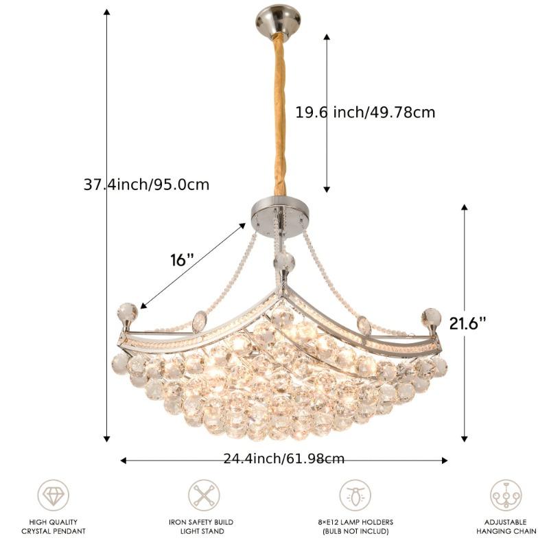 Candelabru de Cristal Modern Simplu pentru Living