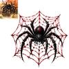 Innen-Horror-Dekoration Grusige Schwarze Spinne Statische Fensteraufkleber Spinnennetz Glasaufkleber Wiederverwendbare Abnehmbare Dekorationen Aufkleber für Spukhaus Halloween