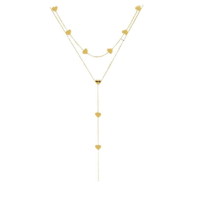 Necklace double-layer love tassel, simple and fashionable personality, versatile collarbone chain for women
