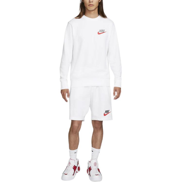 New Nike Club Sweatshirt Men's White FB7685-100