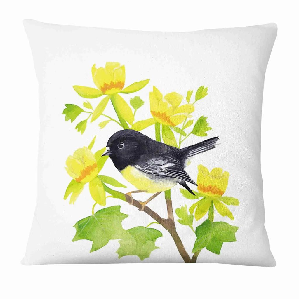 Painted Flower, Bird and Butterfly Decorative Pillowcase Living Room Office Ornaments Home Pillowcase