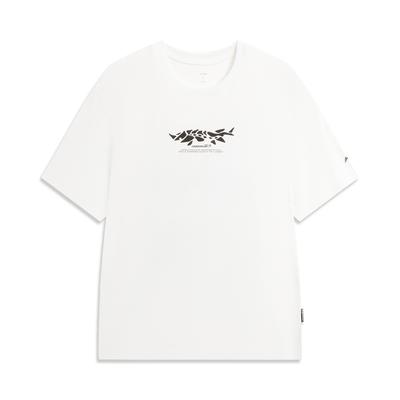 Outdoor CF Print Design Quick-Dry Comfortable Breathable Loose Round Neck T-Shirt Unisex Tops White ATSW051-1