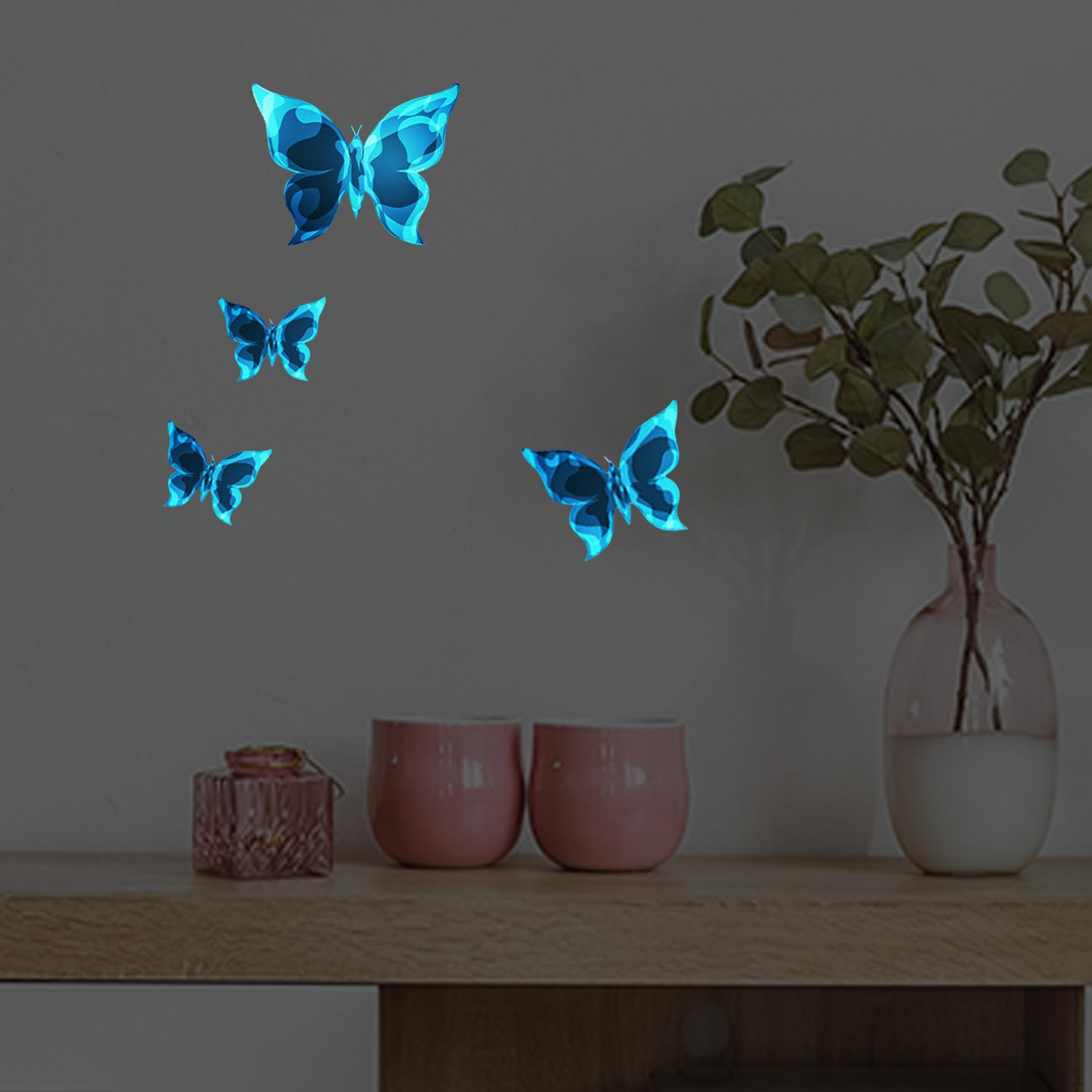 

6 светящихся в темноте наклеек-бабочек для украшения помещений и улицы 15cmx15cm