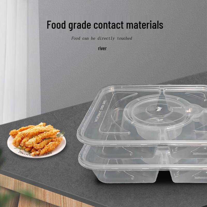 Disposable 4-Compartment Meal Prep Containers with Lids