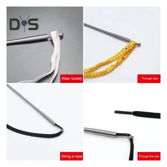 Spring Drawstring Threader Bendable DIY Rope Threader Clip Flexible Drawstring Threading Tool for Hoodies Shorts Pants Drawstring Replacement