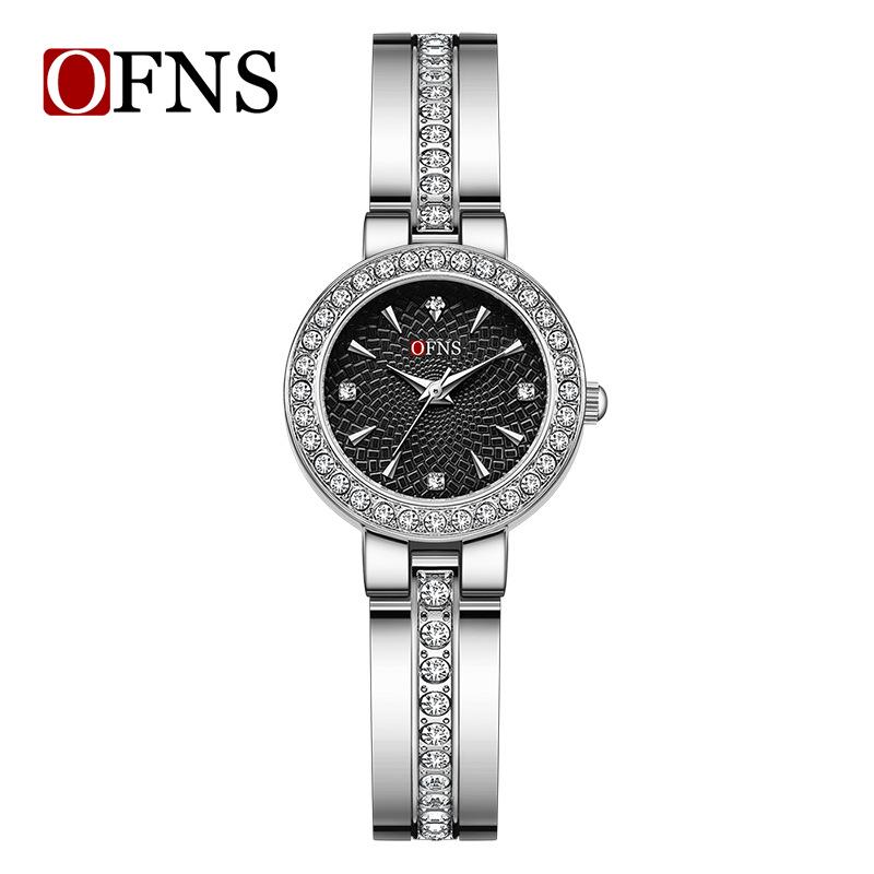OFNS Douyin Women's Fashion Quartz Watch with Diamond Inlaid Mother-of-Pearl Dial and European-American Bracelet