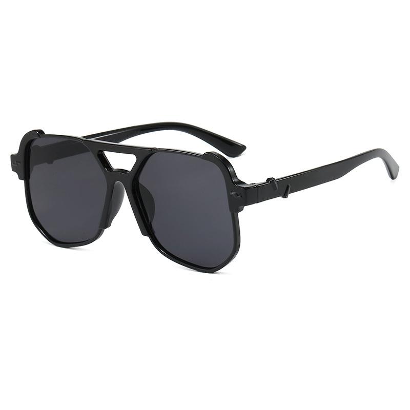 2025 Retro Double Bridge Sunglasses Large Frame PC Lenses UV400 Anti-UV Pilot Glasses for Men and Women