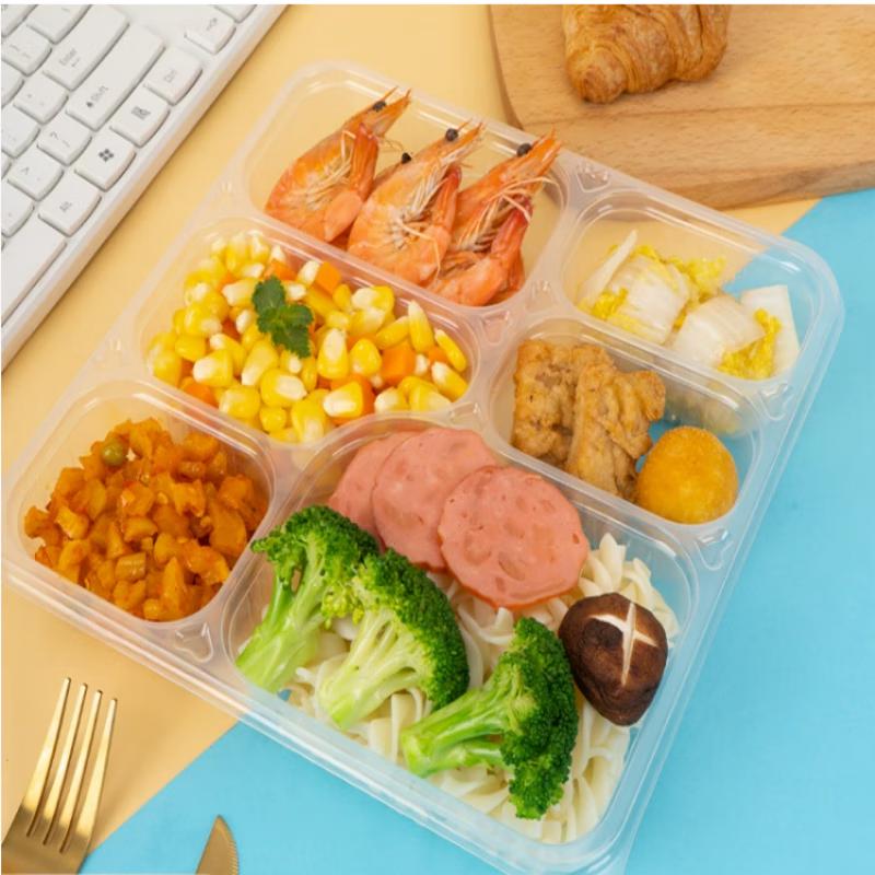 Zebian Disposable Compartmented PP Plastic Lunch Boxes with Lids