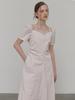 ETMON Heart Strap Shirring Dress, Pink