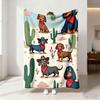 1pc Cartoon Sausage Dog Animal Printed Flannel Blanket In Various Sizes, Soft And Casual Nap Blanket, Machine Washable