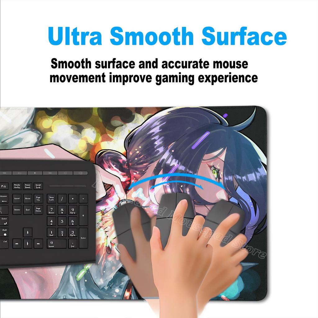 Tapis de Souris XXL Chainsaw Man Reze pour Ordinateur Portable Tapis Antidérapant pour Clavier PC Tapis de Bureau Accessoires de Jeu Kawaii Makima