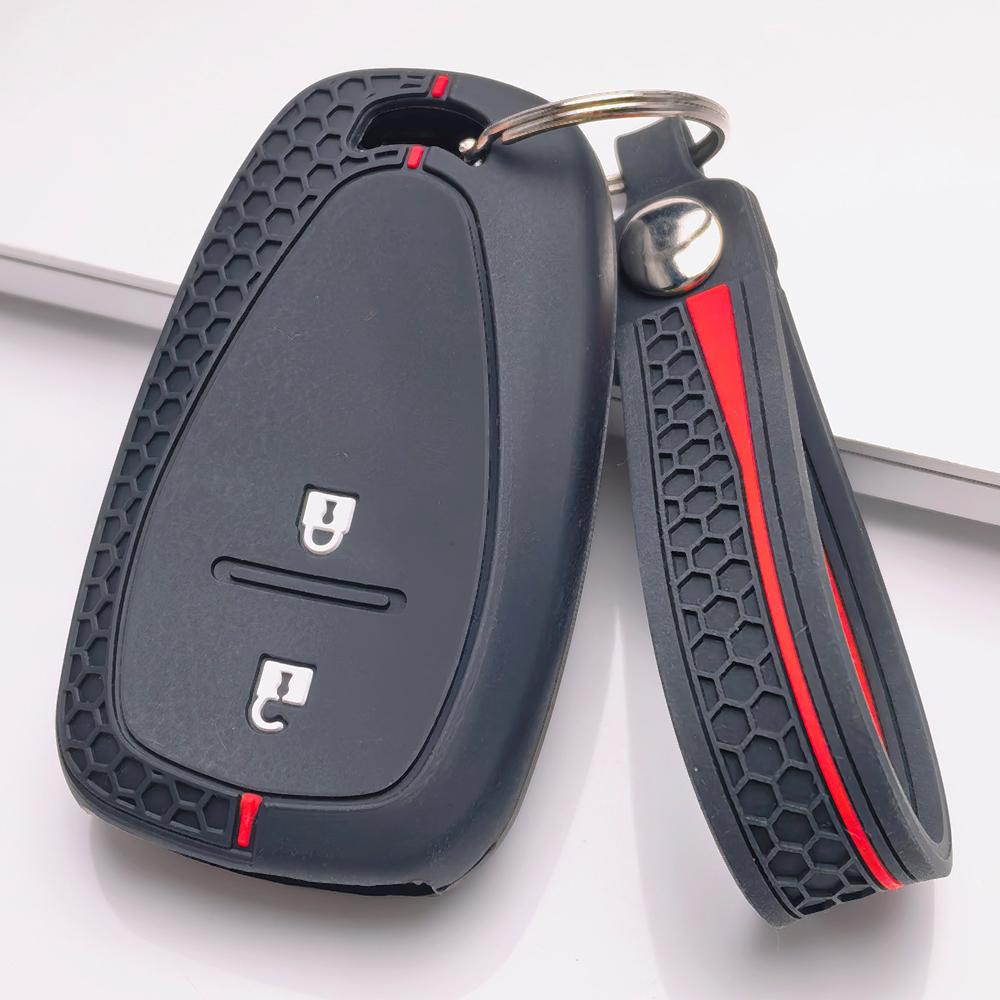 Key Fob Cover for Chevrolet Malibu XL Equinox Cruze Cavalier Camaro Traverse Blazer Anti-Scratch Surface Shockproof Structure Soft Grip Texture