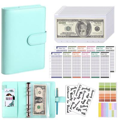 A6 Binder Case Cash Budget Book Macaron PU Leather Notebook Handbook