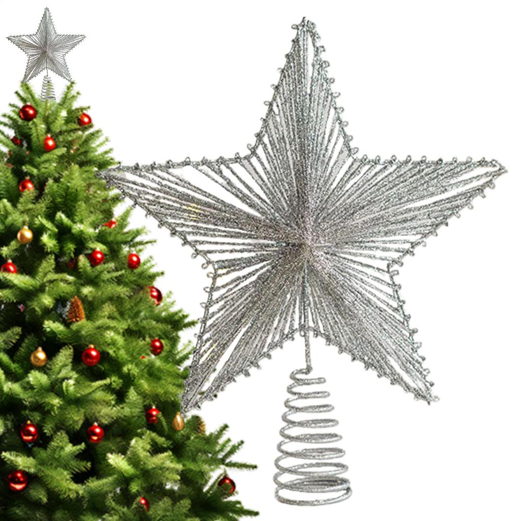 Christmas Tree Top Decoration Metal Star Shaped Gold Shining Tree Top Decoration With Sparkling Design Christmas Tree Topper