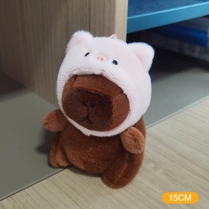 Cute Plush Capybara Keychain Cartoon Animals Toy Stuffed Soft Doll Plush Gift Kid Toys Doll Bag Hanging Ornaments Car Pendant