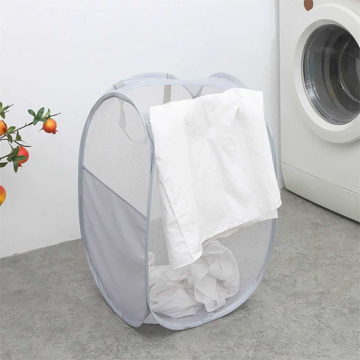 1pc Foldable Laundry Basket with Skeleton Design Ventilated Dirty Clothes Hamper Portable Storage Bin Large Capacity 1530₽