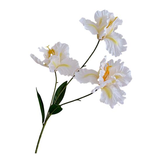 Iris Artificial Flower Realistic Faux Iris Flowers 33" Soft Fabric Indoor Outdoor Decor for Wedding Bridal Bouquets